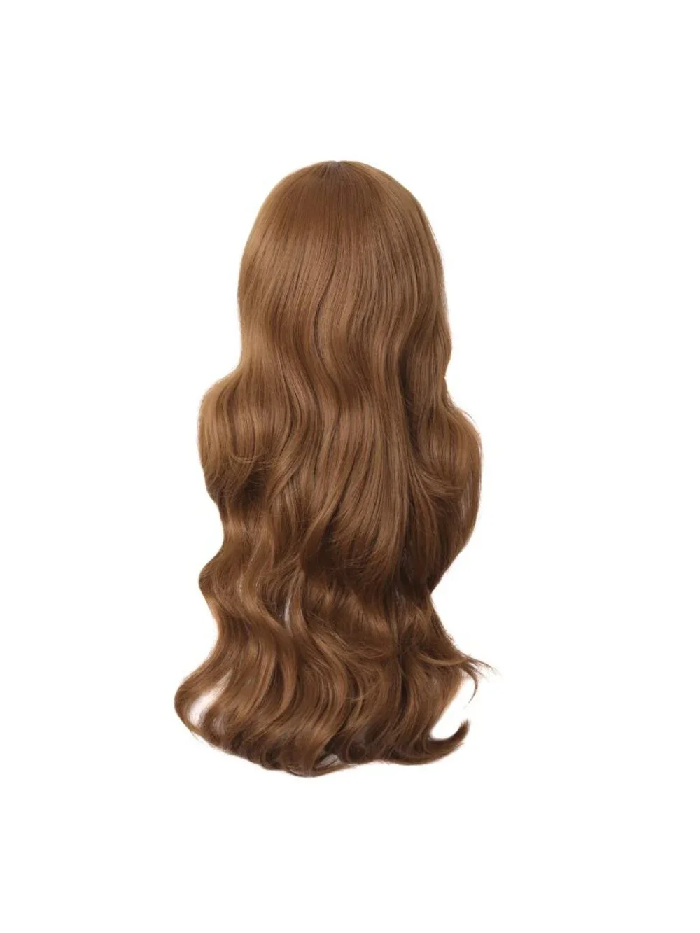 Women's Light Brown 24 Inch Synthetic Modern Long Wavy Side Bangs Wigs